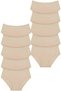 Women's High Waist 100% Cotton 10-Piece Ribbed Bato Panties Women's 10-Piece Panties - 6