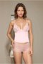 Women's Powder Lace Detailed String Strap Tank Top & Shorts Panty Camisole Set L6U0K.K.5A.