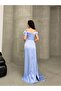 Off-Shoulder Draped Evening Dress - 5