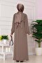 Rose Dress with Stone Detail on the Shoulder - Vison - 5