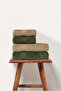 4-Piece Bath Towel Set 100% Cotton Certified Body - Head, Dowry 50X90 - 70X140 Brown Green - 3