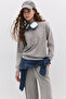 Faded Effect Slogan Sweatshirt