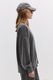Faded Effect Slogan Sweatshirt - 4