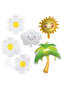 Tropical & Summer Themed Foil Balloon Set - Sun, Cloud, Palm & Daisy