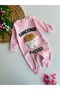 Baby Girl's Mother's Lamb Printed Cotton Pink Jumpsuit Without Booties Newborn - 2
