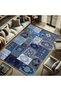 Quartz Collection Blue Themed Ethnic Vintage Patterned Woven Base Traditional Decorative Carpet 03