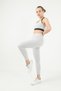 Women's Silver Gray High Waisted Sports Leggings with Double Side Pockets - 6
