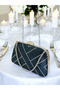 Navy Blue Color Chain Handle Women's Evening Dress Bag - 6
