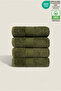 4-Piece Hand Face Towel Set 100% Cotton Certified Bathroom |   Kitchen Dowry 50X90Cm Dark Green