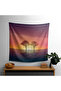 غطاء جداري بتصميم Sunset Silhouette Minimalist - 100% قطن، قماش رانفورس - غرفة النوم، غرفة المعيشة، غرفة الطعام - غرفة الأطفال، غرفة الأطفال الصغار، غرفة الأطفال الرضع، غرفة الأطفال الصغار.