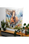 غطاء حائط بتصميم Wild Mustang Watercolor - ظهر من القطن بنسبة 100% وواجهة من البوليستر - قماش رانفورس نابض بالحياة - 2