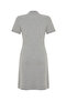 Women's Gray Melange Polo Collar Short Sleeve Mini Dress - 2