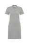 Women's Gray Melange Polo Collar Short Sleeve Mini Dress