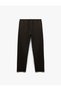 Textured Viscose Blended Chino Pocket Detailed Waist Lace up Trousers - 3