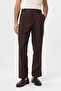 High Waist Linen Blend Men's Trousers