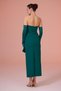 Crepe Evening Dress with Emerald Gloves - 6