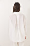 Women's White Oversize V-Neck Modal Shirt 60388 60271075 - 7