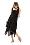Sleeveless Sheer Fabric Triangle Layered Midi Length Summer Dress Black Syh - 6