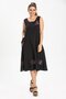 Sleeveless Şile Fabric Burçak Midi Length Summer Dress Black Syh