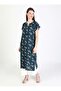 Short Sleeve Sile Cloth Printed Midi Length Summer Dress Spreader Pattern Petrol Ptrl - 8