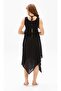 Sleeveless Sheer Fabric Triangle Layered Midi Length Summer Dress Black Syh - 2
