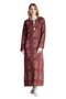 Long Sleeve Şile Cloth Printed Long Lily Pattern Summer Dress Burgundy Brd - 7