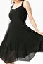 Sleeveless Voile Emel Short Summer Dress Black Syh - 3