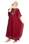 Short Sleeve Şile Cloth Gülseren Long Summer Authentic Dress Claret Red Brd - 4