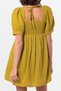 Short Sleeve Lara Square Collar Lacing Detailed Summer Muslin Dress Oil Green Ygysl - 4