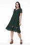 Short Sleeve Voile Moonlight Embroidery Detailed Midi Length Summer Authentic Dress Green Ysl - 4