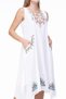 Sleeveless Sile Cloth Antique Embroidered Midi Length Summer Dress White Byz - 4