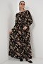 1947 Patterned Long Dress - L. Black - 3