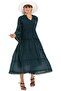 Long Sleeve Voile Şeyma Long Summer Dress Petrol Ptrl - 5