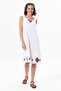 Sleeveless Sile Cloth Lily Embroidered Short Summer Authentic Dress White Byz