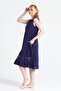 Sleeveless Şile Fabric Mehtap Midi Length Summer Dress Purple Purple - 5