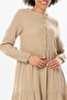 Long Sleeve Akay Long Button Detail Summer Muslin Dress Mink Vzn - 3