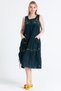 Sleeveless Voile Ahsen Embroidered Midi Length Summer Dress Petrol Ptrl