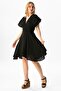 Sleeveless Back Detailed V-Neck Laodikya Mini Summer Muslin Dress Black - 6