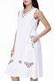 Sleeveless Şile Fabric Mehtap Midi Length Summer Dress White Byz - 3