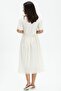 Short Sleeve Şile Bezi Asiye Midi Length Summer Dress Cream Krm - 3