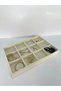 Domestic Production Suede Fabric Cream Color 34 Cm / 24 Cm 12 Compartment Drawer Inside Jewelry Stand - 6