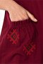Short Sleeve Şile Cloth Double Breasted Collar Embroidered Tulin Midi Length Summer Authentic Dress Burgundy Brd - 5