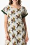 Short Sleeve Voile Laurel Midi Length Summer Authentic Dress Mimosa Cream 6233 - 3