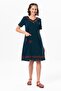 Short Sleeve Şile Cloth Double Breasted Collar Embroidered Tulin Midi Length Summer Authentic Dress Petrol Ptrl - 5