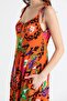 Strappy Viscose Suzan Long Summer Dress Ethnic Orange Etnk Trnc - 3