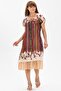 Short Sleeve Voile Laurel Midi Length Summer Authentic Dress Cream 6090