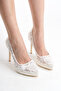 Handmade Floral Tulle Embroidered Thin High Heel Bridal Women’s Wedding Engagement Civil Ceremony Evening Shoes - 3