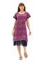 Short Sleeve Voile Laurel Midi Length Summer Authentic Dress Purple-Pink 6104 - 5