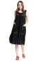 Sleeveless Voile Ahsen Embroidered Midi Length Summer Dress Black Syh - 8