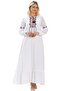 Long Sleeve Şile Cloth Seher Long Hijab Dress White Byz - 5